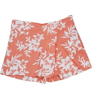Coral Floral Wrap-Front Women’s Shorts